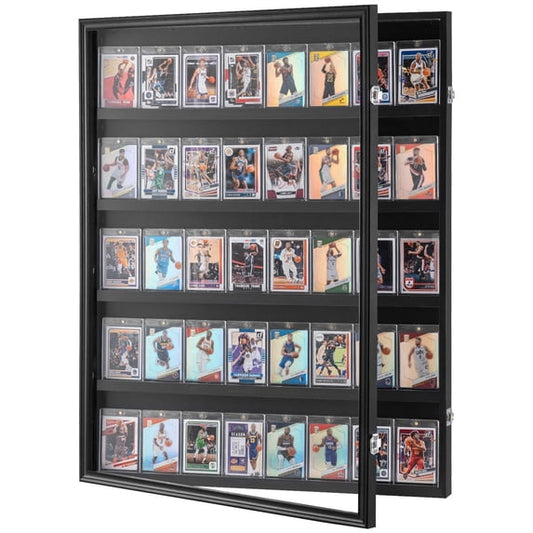 35 Graded Sports Card Display Case 24.3x30.5x2.1 in Lockable Wall Cabinet