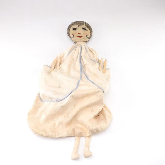 Vintage 1940s Dura Products Flapper Doll Clothespin Bag Canton Ohio