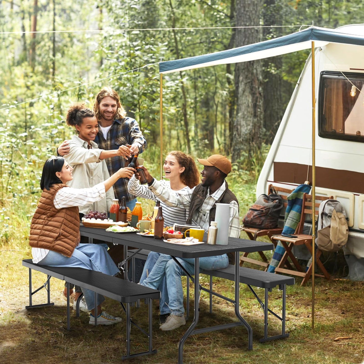 6-Foot Foldable Plastic Utility Bench – Indoor/Outdoor, New in box