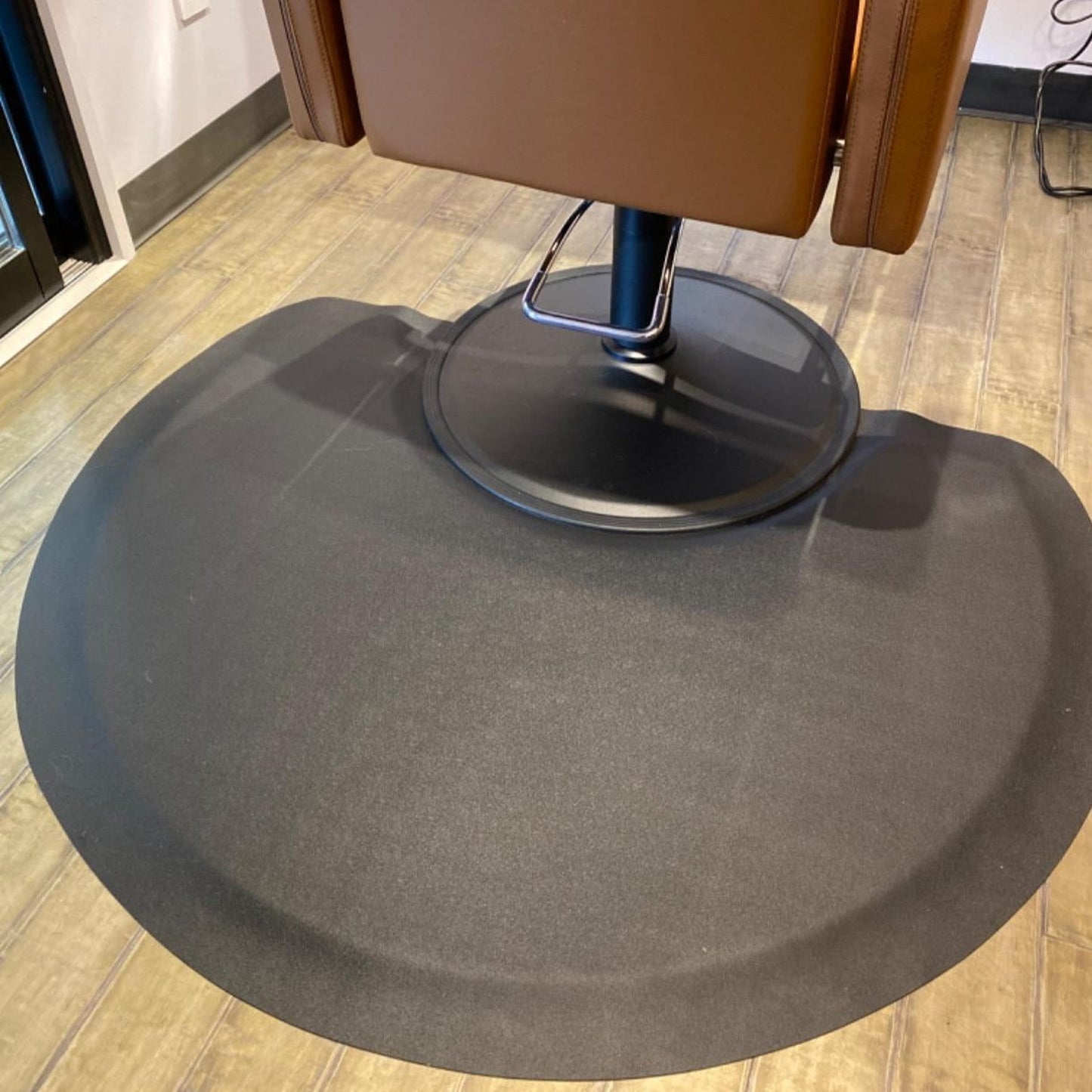 Semi-Circle Anti-Fatigue Salon Floor Mat with Non-Slip Base, 48" x 36", Waterproof