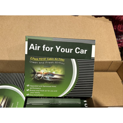 2 Pack Cabin Air Filters FD157 Replacement Car Filter Set NIB