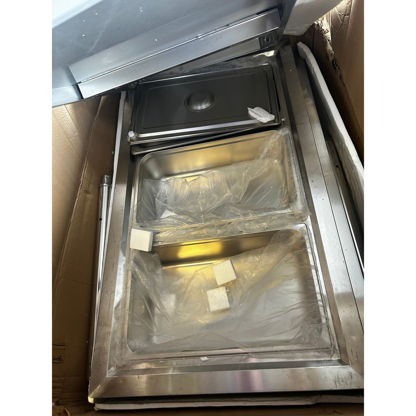 3-Pan Commercial Food Warmer 450W x 3 Stainless Steel Undershelf