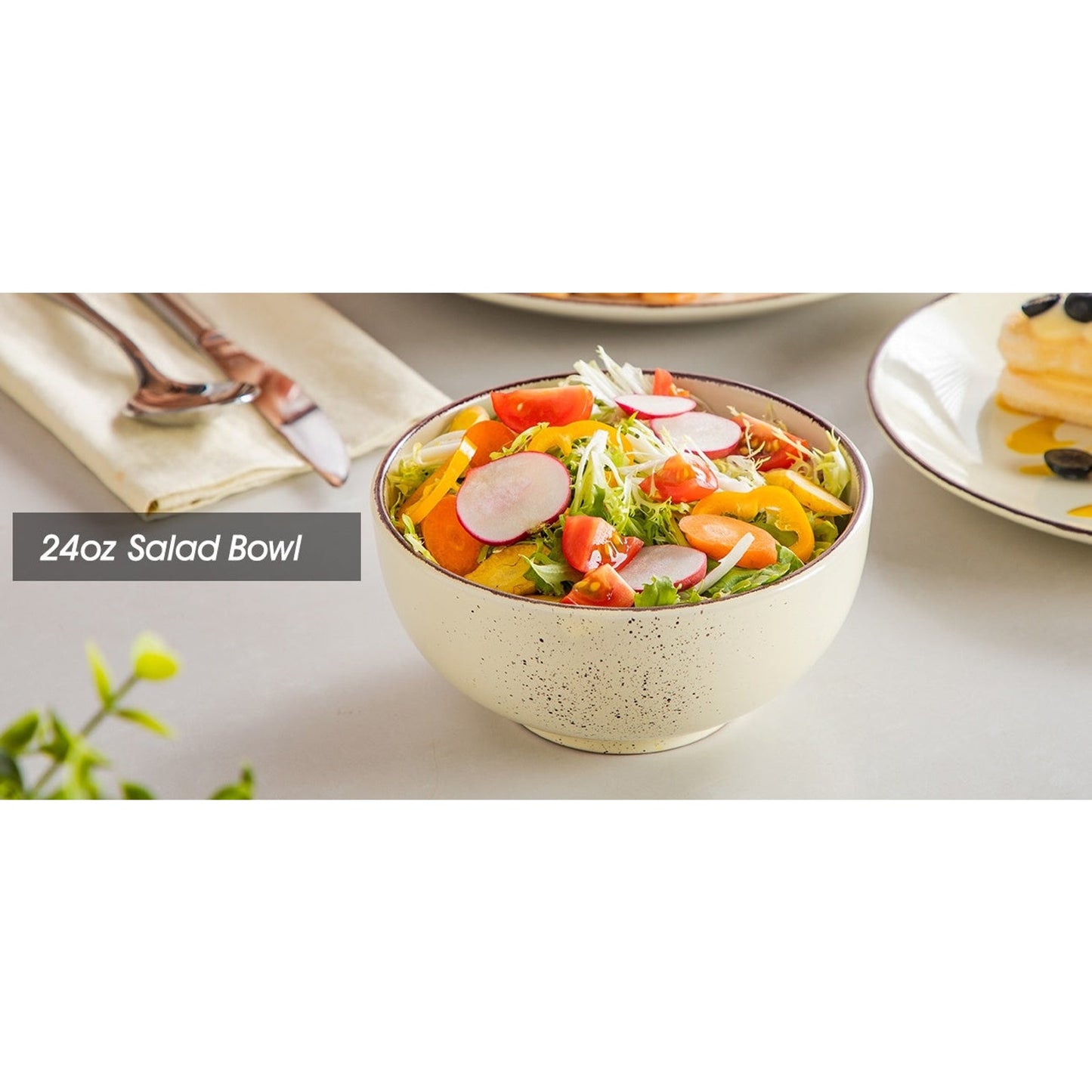 12-Piece Stoneware Dinnerware Set for 4, Glossy Multi-Color (Plates & Bowls)