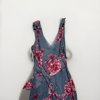 White House Black Market - Beautiful Floral Silk Dress Blue Pink Size 6 NWT