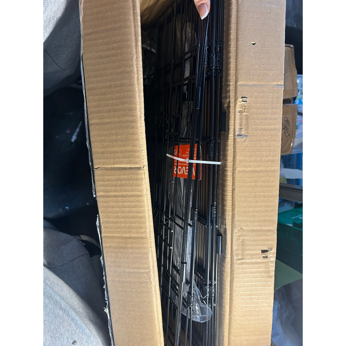 VEVOR 24″ Dog Playpen – 8 Panels with Top Cover, Black