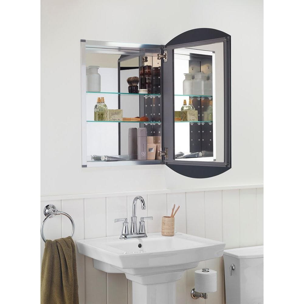 KOHLER Archer 20" x 31" Mirrored Recessed Medicine Cabinet, Beveled Aluminum Frame