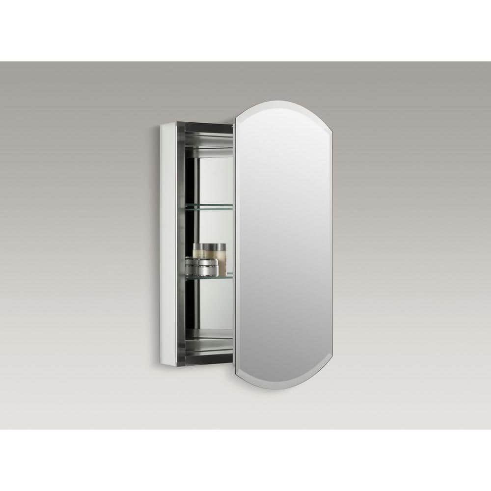 KOHLER Archer 20" x 31" Mirrored Recessed Medicine Cabinet, Beveled Aluminum Frame