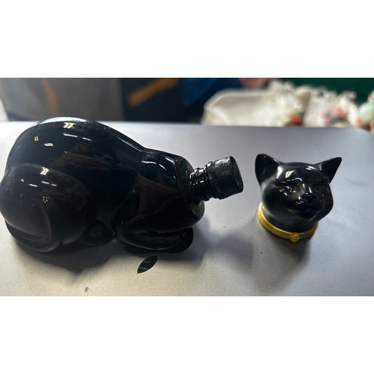 Vintage 1970s Avon "Here’s My Heart" Black Cat Cologne Bottle – Nearly Full
