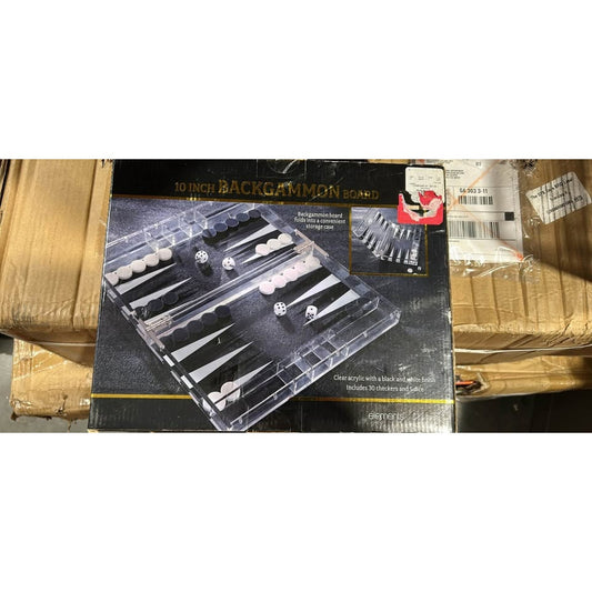 Elements 10 Inch Acrylic Backgammon Board