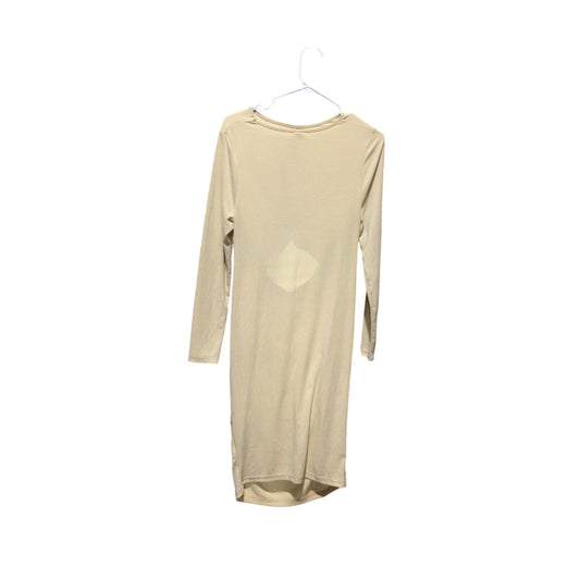 Verdusa Ribbed Twist-Back Midi Dress – Size Medium / Beige / New With Tags