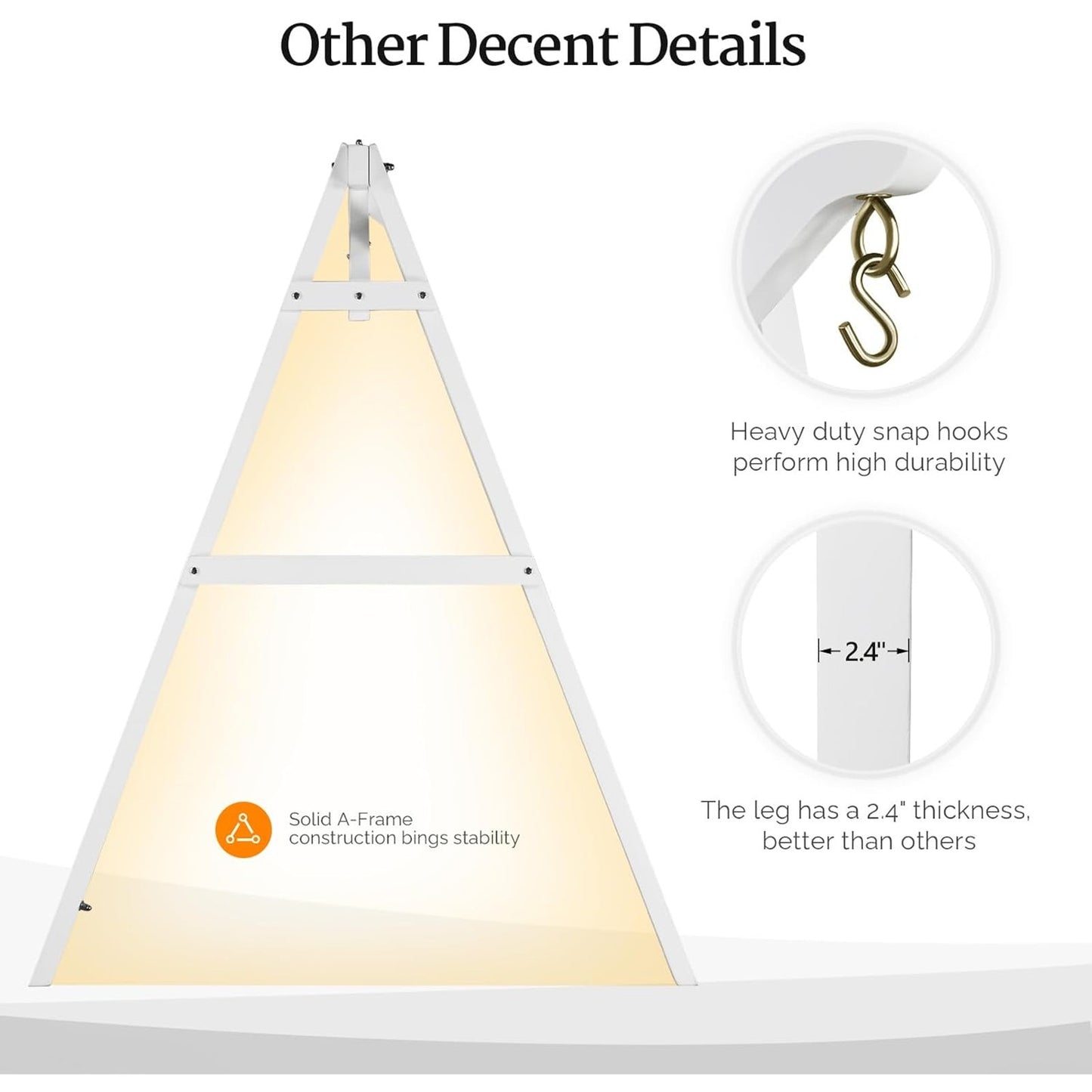 Heavy Duty 660 LBS Wooden A-Frame Porch Swing Stand