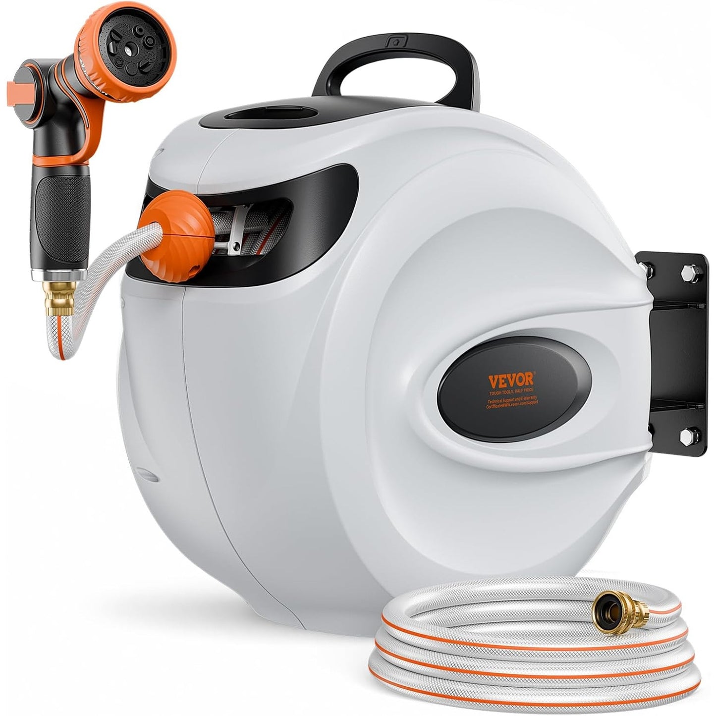New VEVOR 100' Retractable Garden Hose Reel with 9-Pattern Nozzle