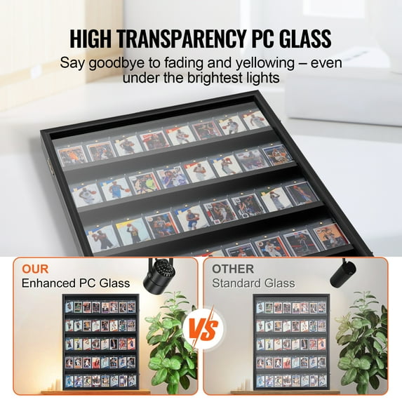 35 Graded Sports Card Display Case 24.3x30.5x2.1 in Lockable Wall Cabinet