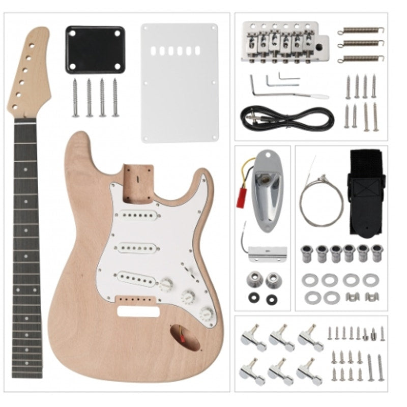 Build-Your-Own Glarry DIY GST Electric Guitar Kit –Unfinished Mahogany Body-New