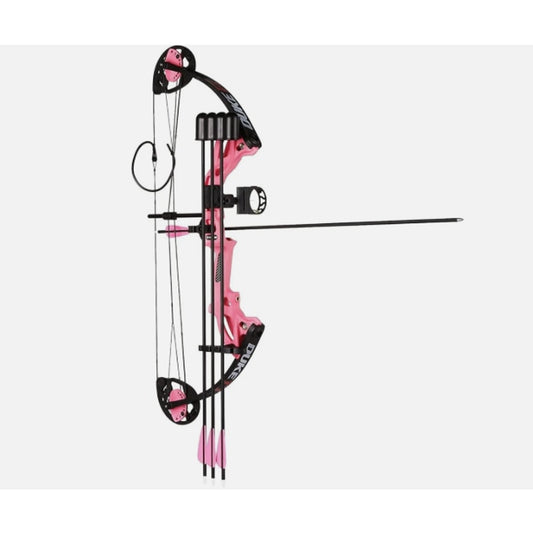 Pink Youth Right-Hand Compound Bow – Adjustable 15–29lb, 19–28" Draw