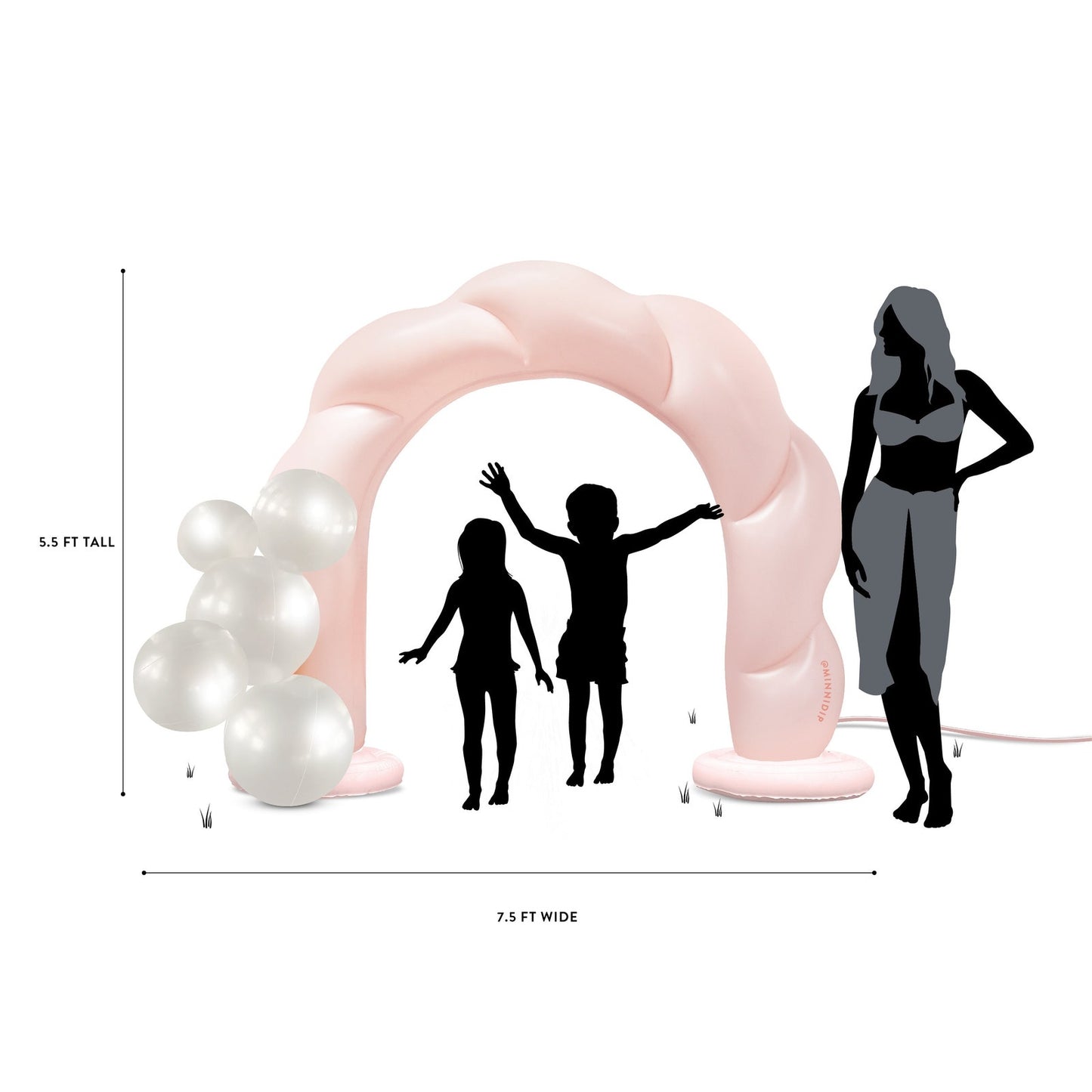 Minnidip Blush Twist Inflatable Garland Arch Sprinkler - Party Photo Backdrop