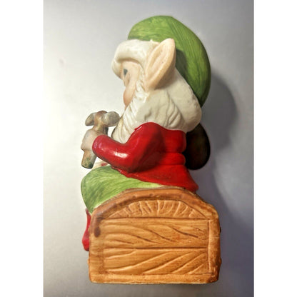 Vintage 1980’s Homco Christmas Elf Figurine 5406 Santas Helper