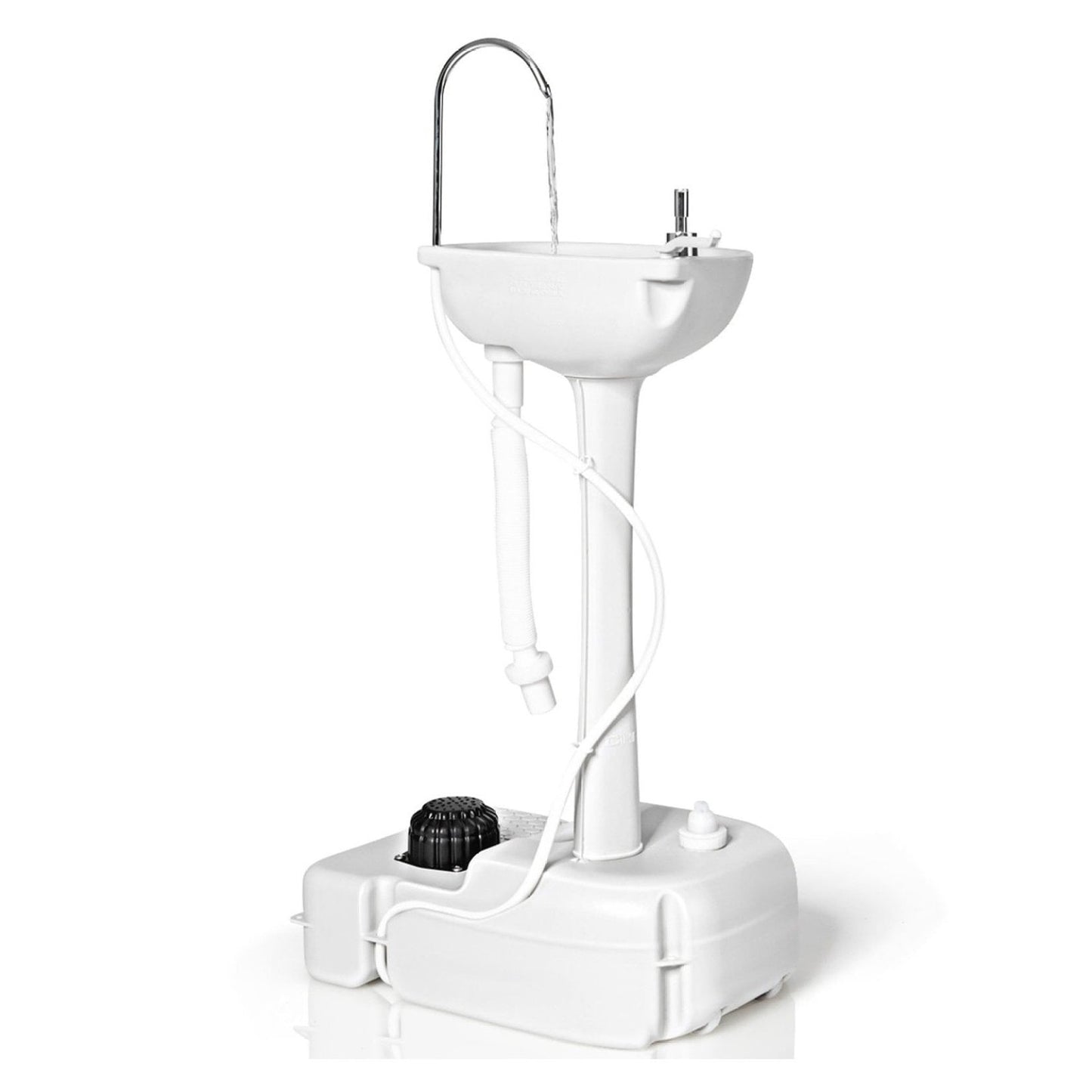 Portable Hands-Free Foot Pump Sink, 4.5 Gallon Fresh Water, Rolling Wash Station