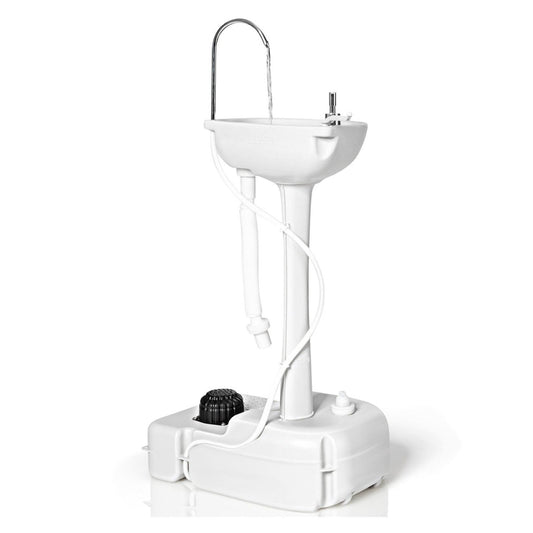 Portable Rolling Hand Wash Station w/ Foot Pump, Soap Dispenser & 4.5-Gal Tank