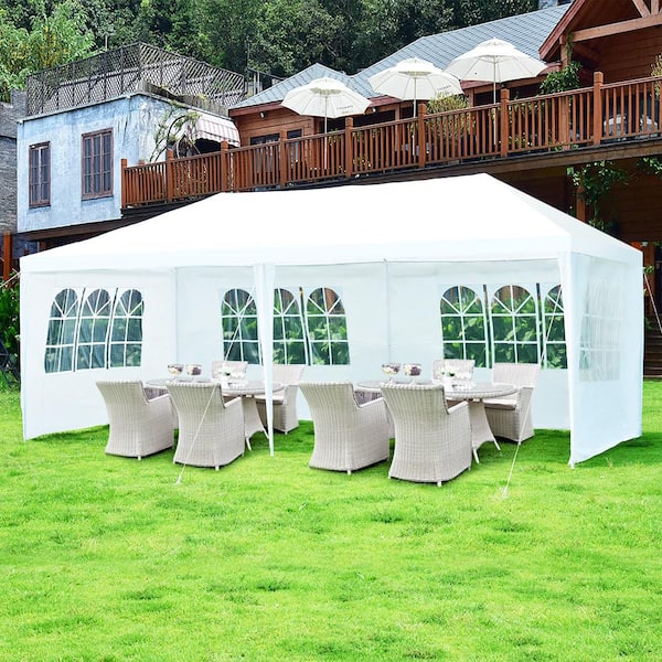 Spacious 20x10 ft Heavy-Duty Event Canopy Tent - 6 Sidewalls & Carry Bag
