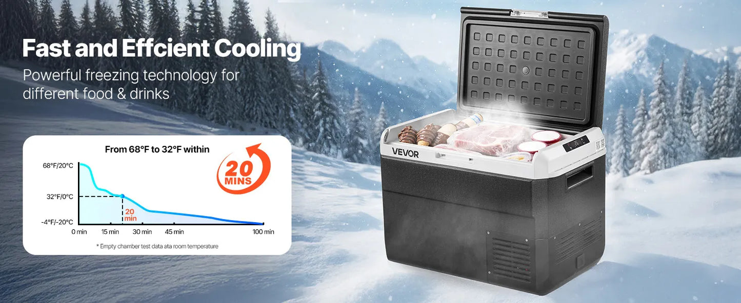 52.8QT 50L Portable Electric Cooler with -4℉~68℉ Adjustable Temperature