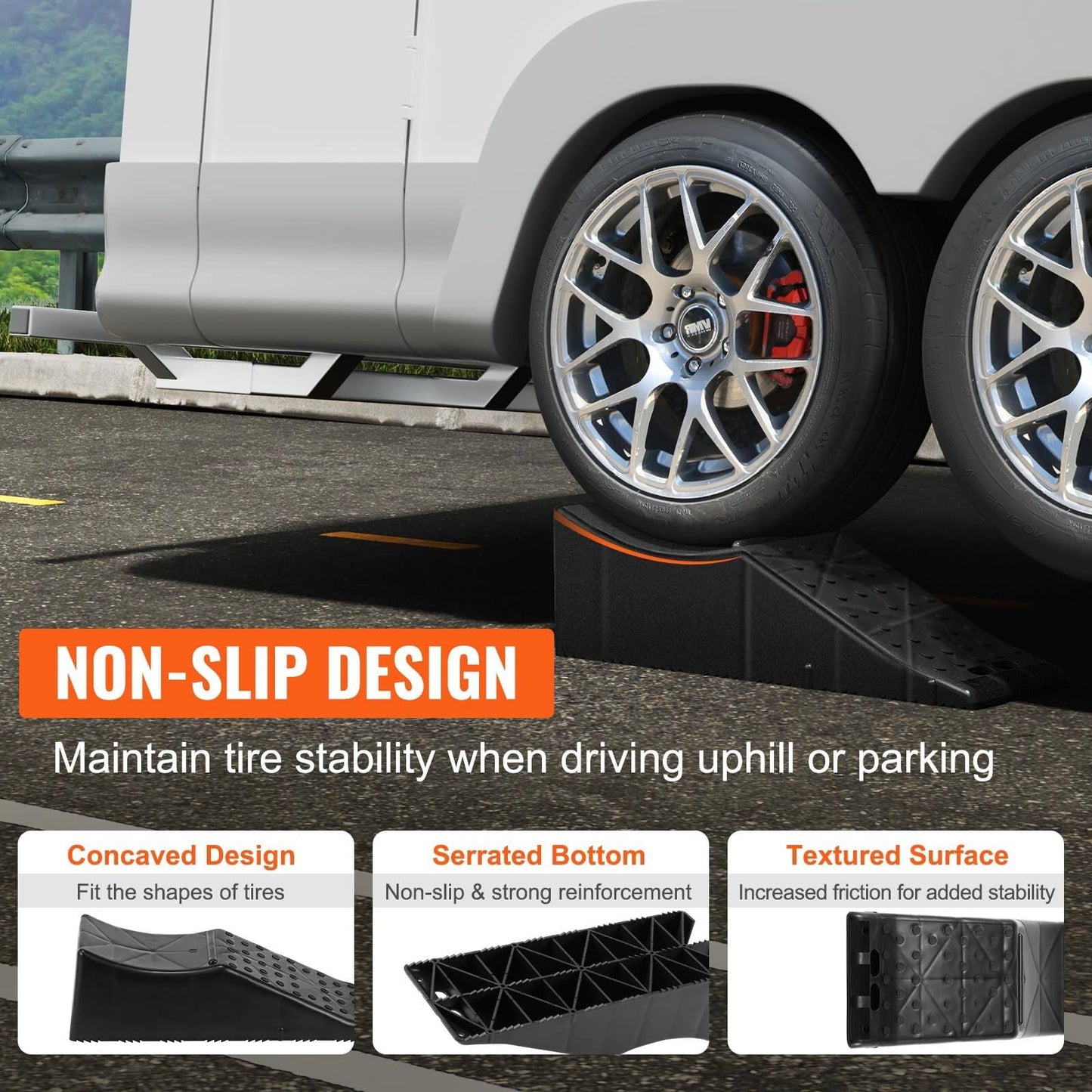 VEVOR Car Service Ramp – 20,000 lb (10 Ton) Capacity, 5.5″ Low-Profile Lift, Heavy-Duty Plastic Ramp