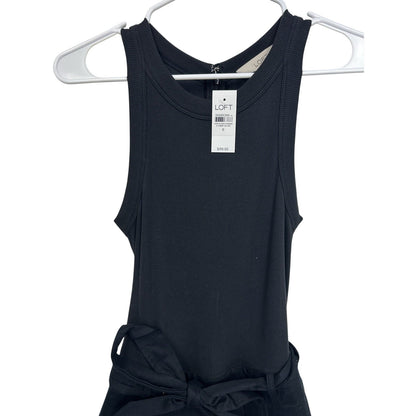 Ann Taylor LOFT Black Wide Leg Sleeveless Jumpsuit Tie Waist NWT Size 6