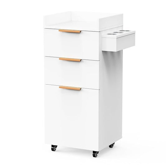 OmySalon 3-Tier Rolling Salon Cart – White