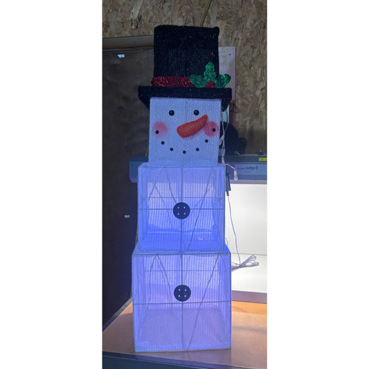 Snowman Christmas Decor 3 Tier Wire Mesh Display Holiday Decoration