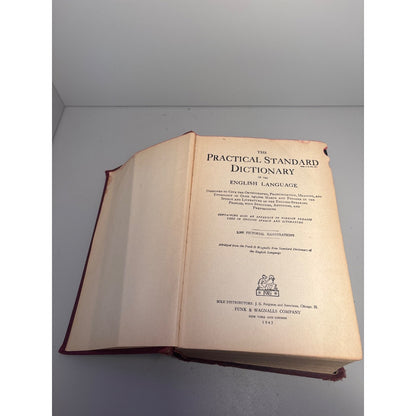 1943 Funk & Wagnalls Practical Standard Dictionary Vintage Hardcover