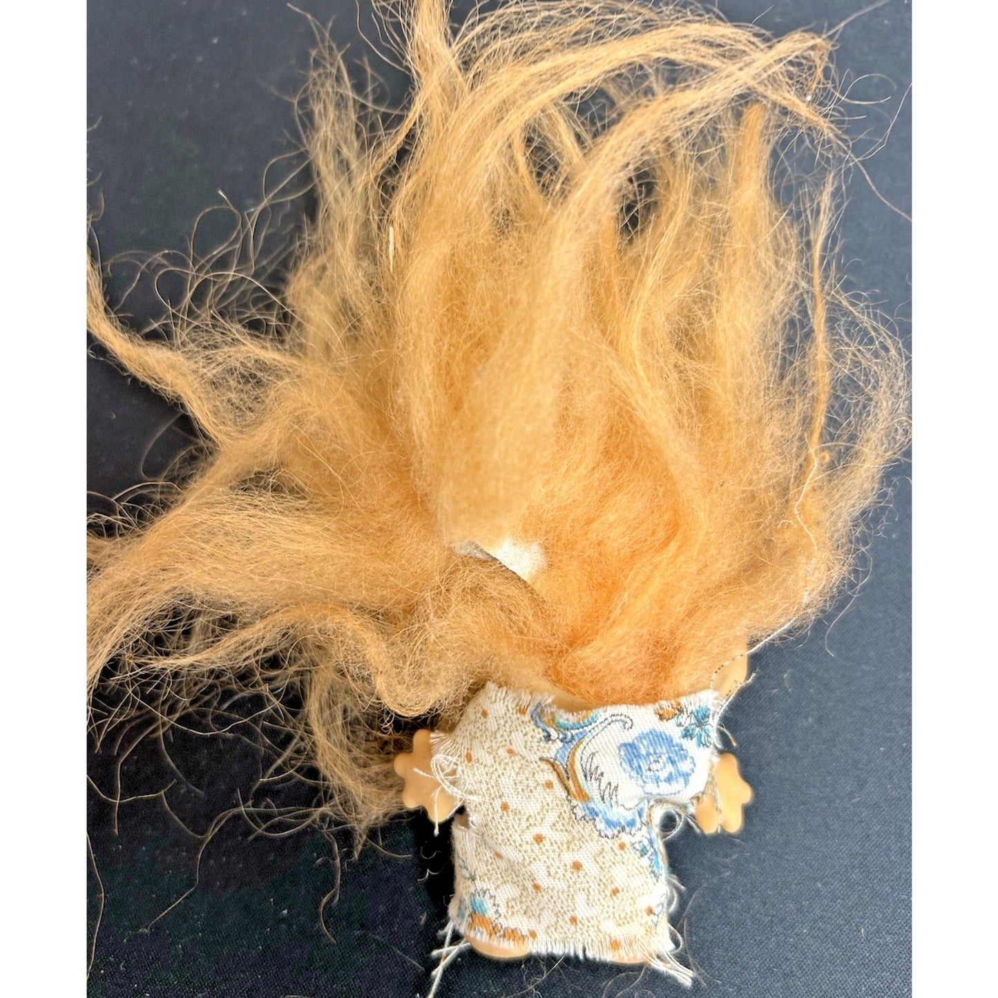 Vintage Thomas Dam Troll Doll 3" Orange Hair Handmade Pajama Outfit Denmark