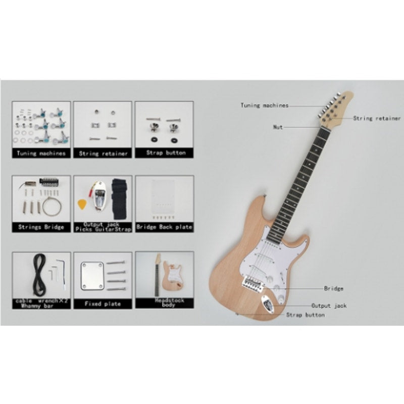 Build-Your-Own Glarry DIY GST Electric Guitar Kit –Unfinished Mahogany Body-New