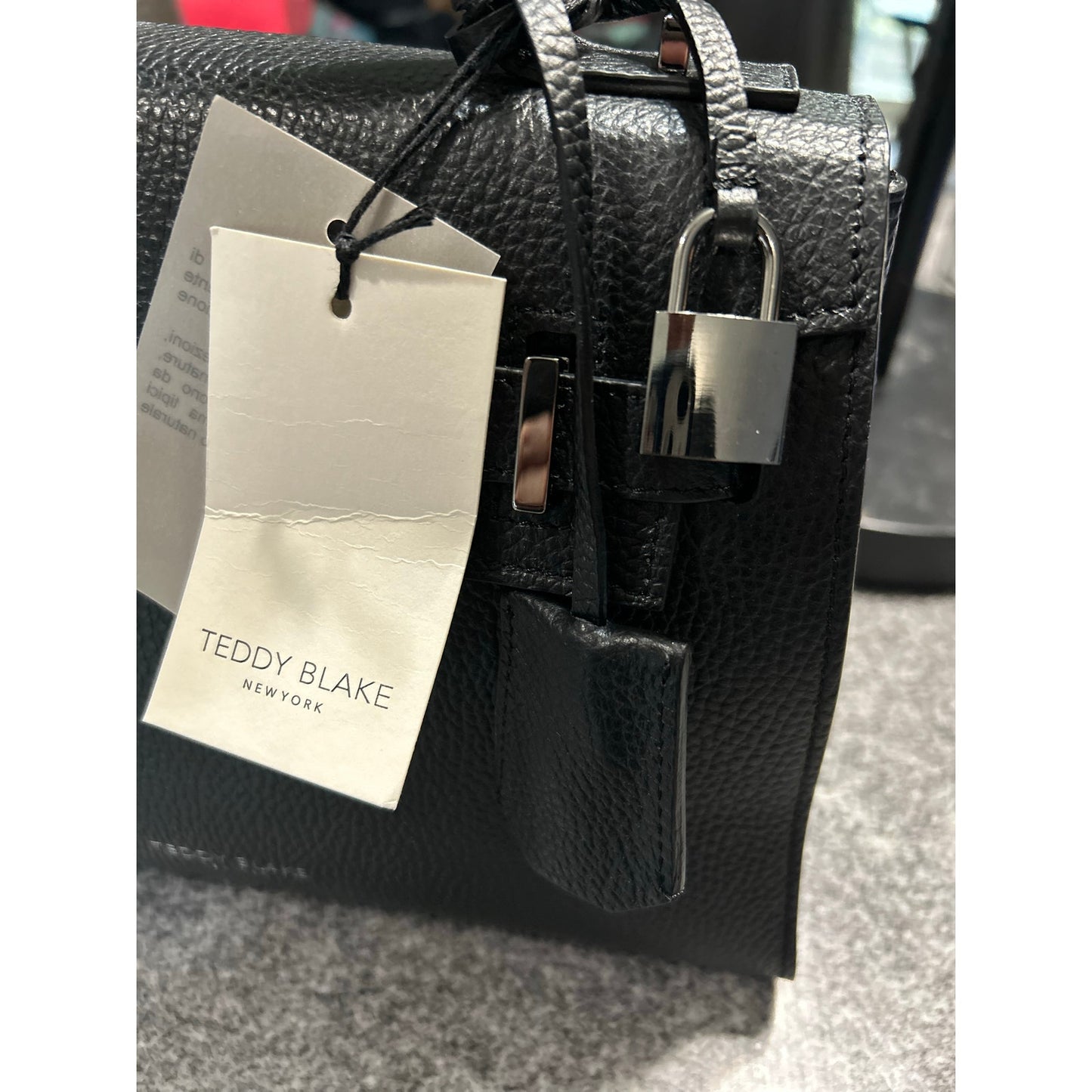 Teddy Blake Ava 11" Satchel – Black Cervo Leather, Ruthenium, Lock & Key