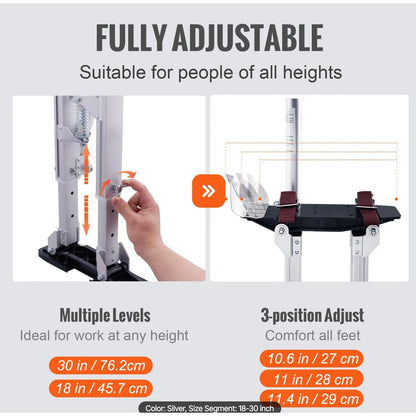 Adjustable Aluminum Drywall Stilts 18"-30" – Like New in Box