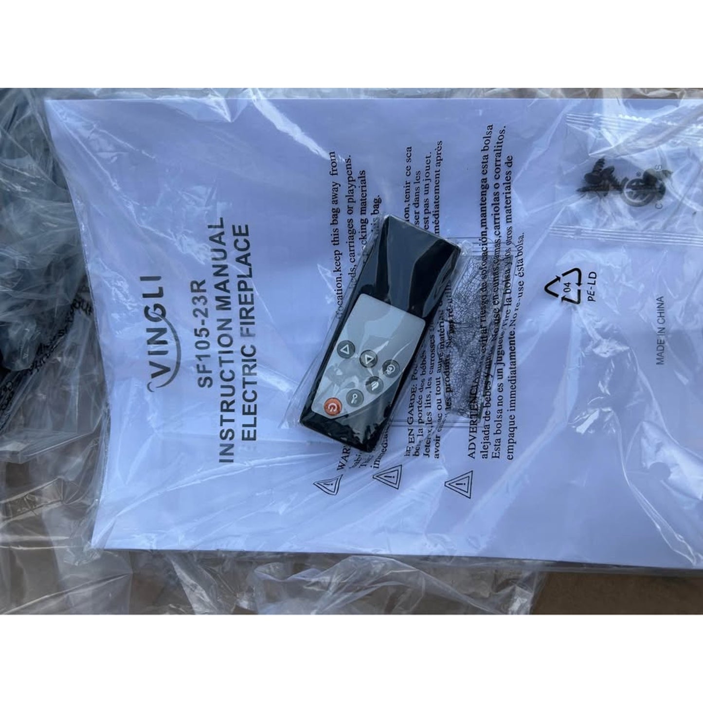 23" Electric Fireplace Insert with App Remote 1400W Black