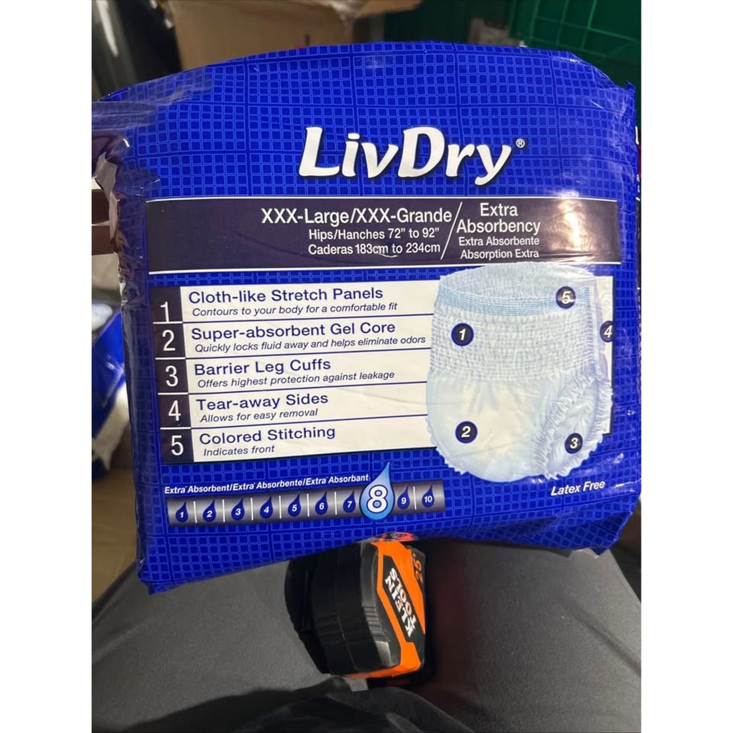 LivDry Protective Underwear XXXL – 4 Packs (New, Sealed)