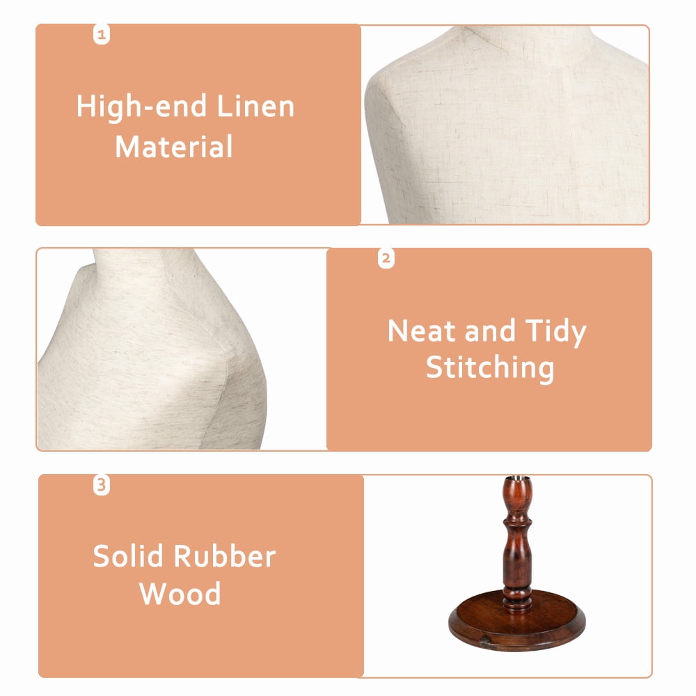 Bonnlo Adjustable White Child Dress Form Mannequin with Wood Stand