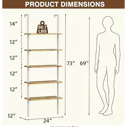 NEW Modern 5 Shelf Bookcase / Display Shelf