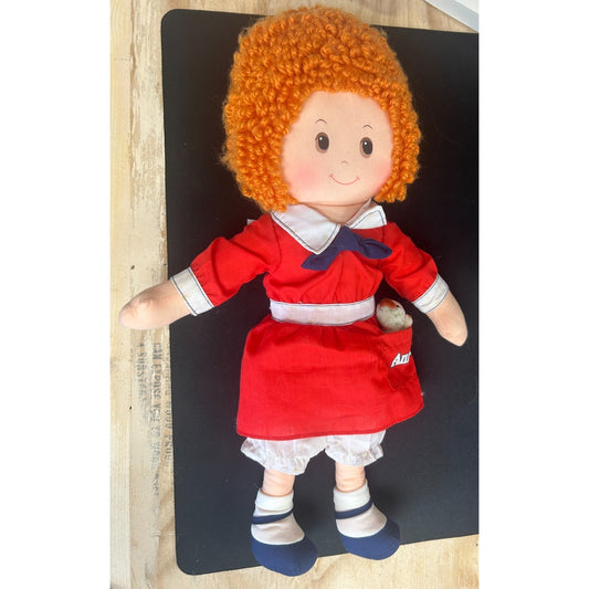 Vintage 1982 Knickerbocker Little Orphan Annie Doll w/ Sandy Dog 16"