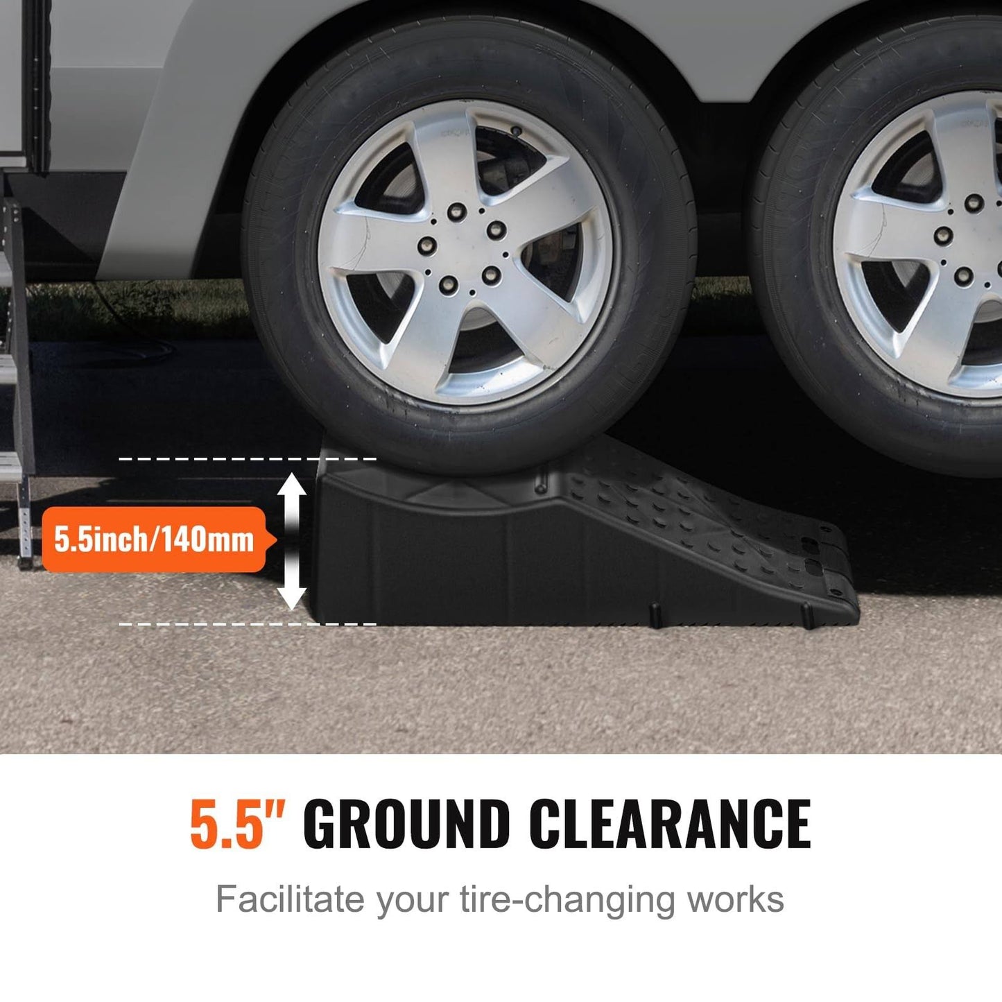 VEVOR Car Service Ramp – 20,000 lb (10 Ton) Capacity, 5.5″ Low-Profile Lift, Heavy-Duty Plastic Ramp