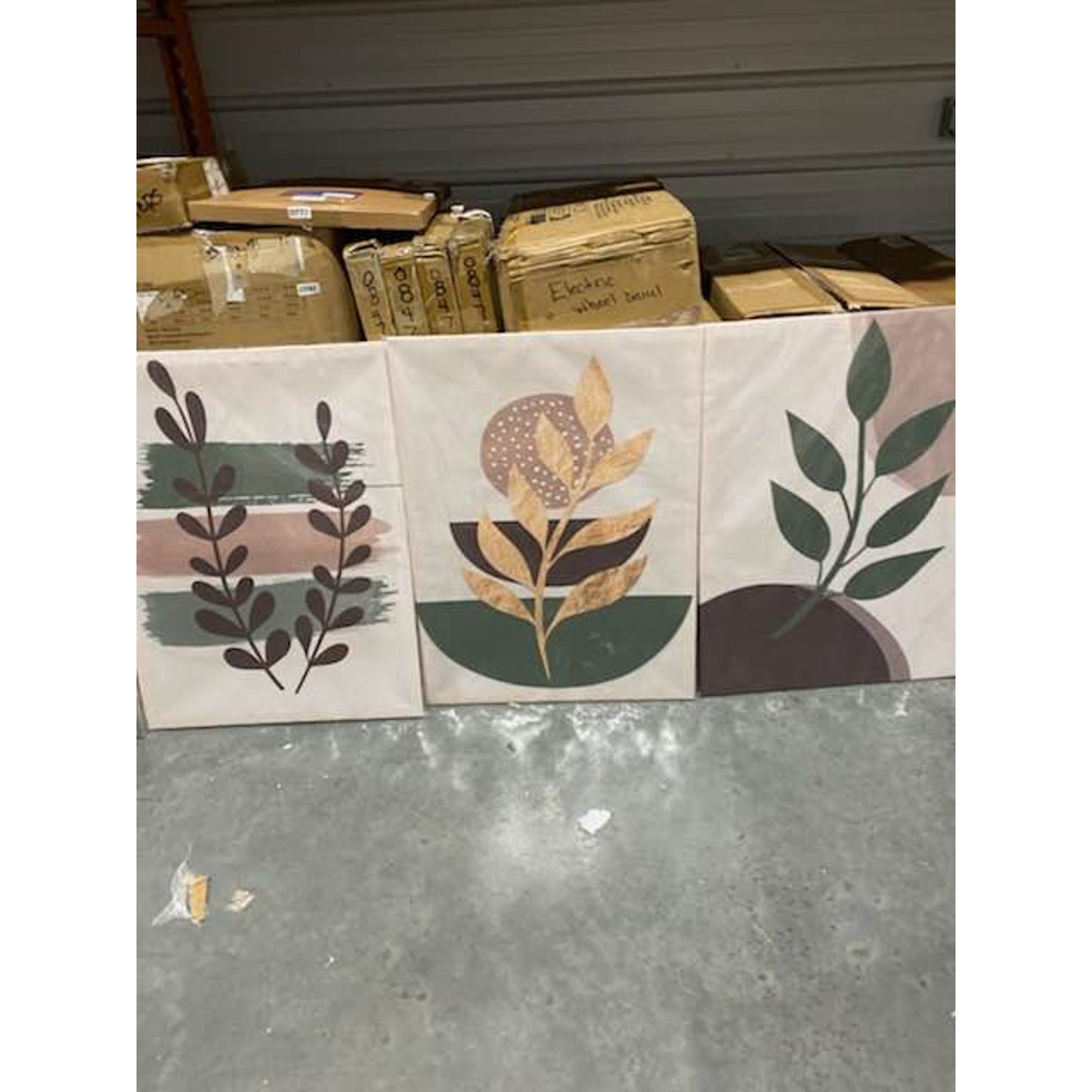3-Piece Modern Botanical Canvas Set – Brand New