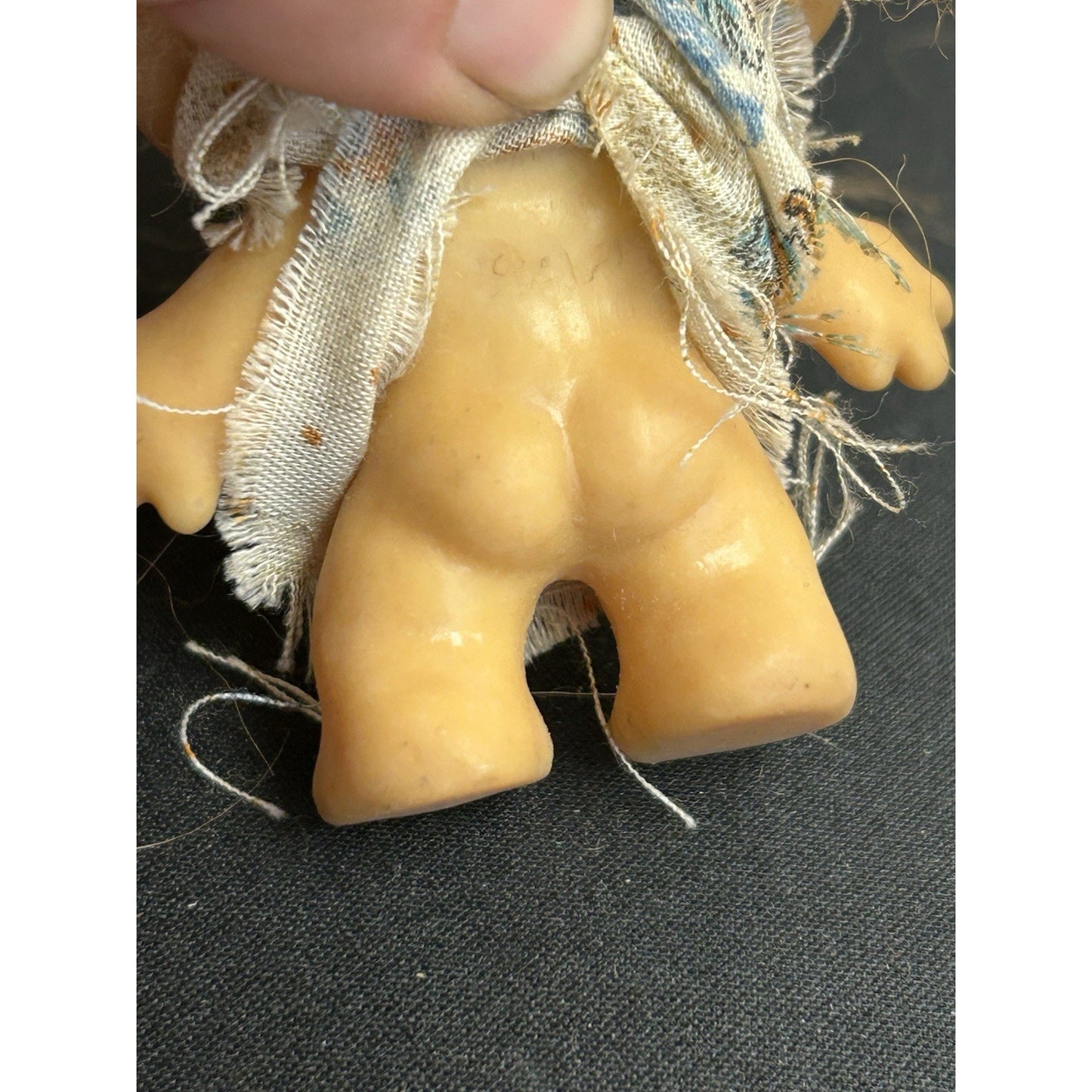 Vintage Thomas Dam Troll Doll 3" Orange Hair Handmade Pajama Outfit Denmark