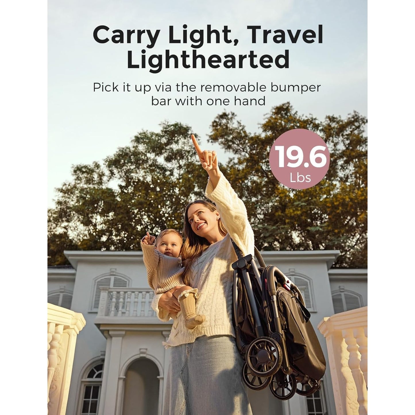 Momcozy ClickGo Lightweight Stroller One-Hand Fold- UPF50+ Canopy