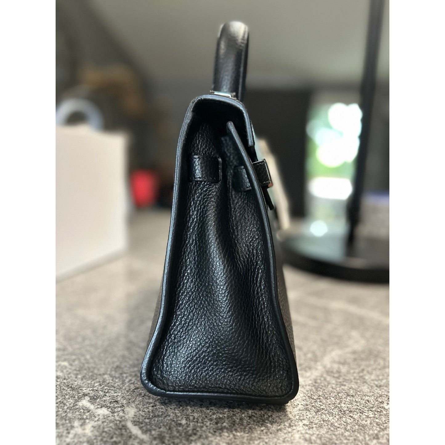 Teddy Blake Ava 11" Satchel – Black Cervo Leather, Ruthenium, Lock & Key