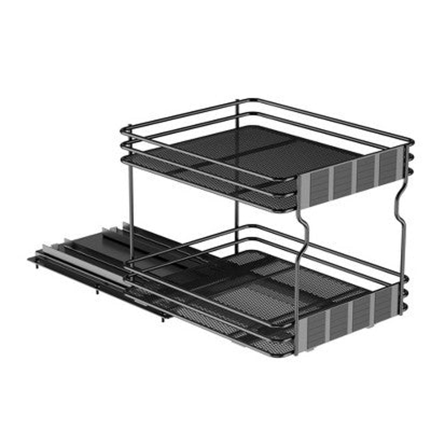 SpaceAid 2-Tier Pull Out Spice Rack Organizer with Labels
