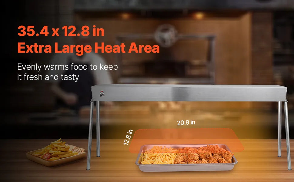 750W Hanging Commercial Food Heat Lamp Stainless Steel