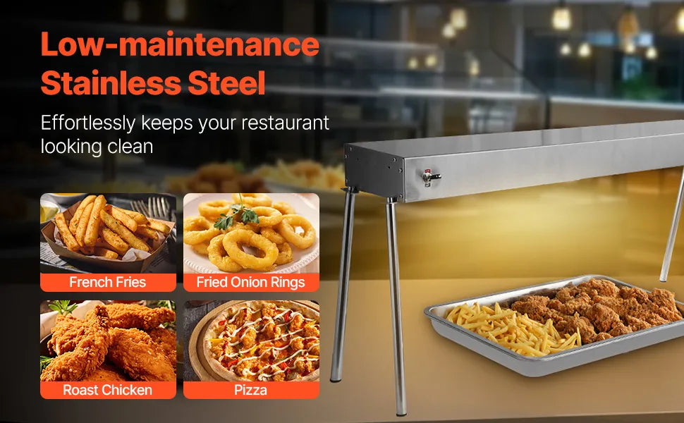 750W Hanging Commercial Food Heat Lamp Stainless Steel