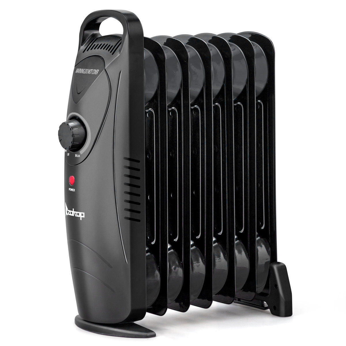 600-Watt Black Indoor Electric Oil-Filled Radiator Space Heater