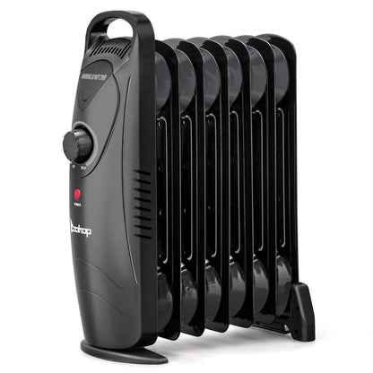 600-Watt Black Indoor Electric Oil-Filled Radiator Space Heater