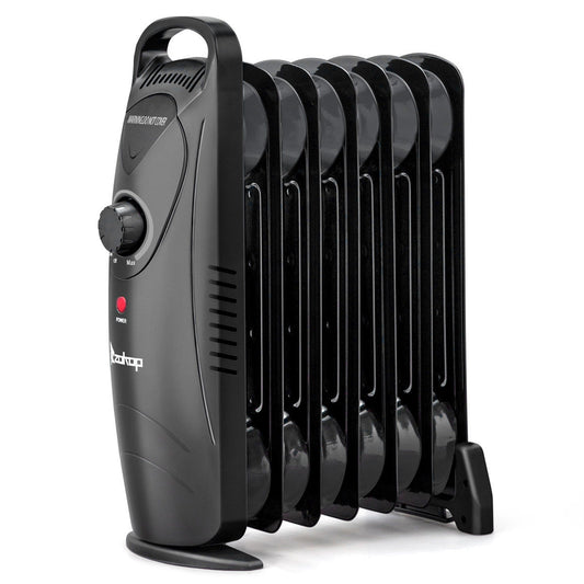 600-Watt Black Indoor Electric Oil-Filled Radiator Space Heater